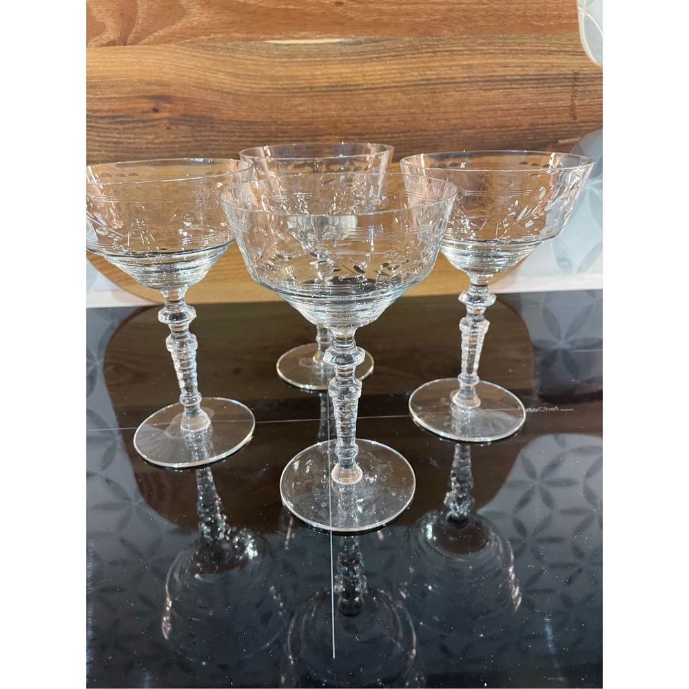Set of Four Vintage Champagne Coupes By Rock Sharpe